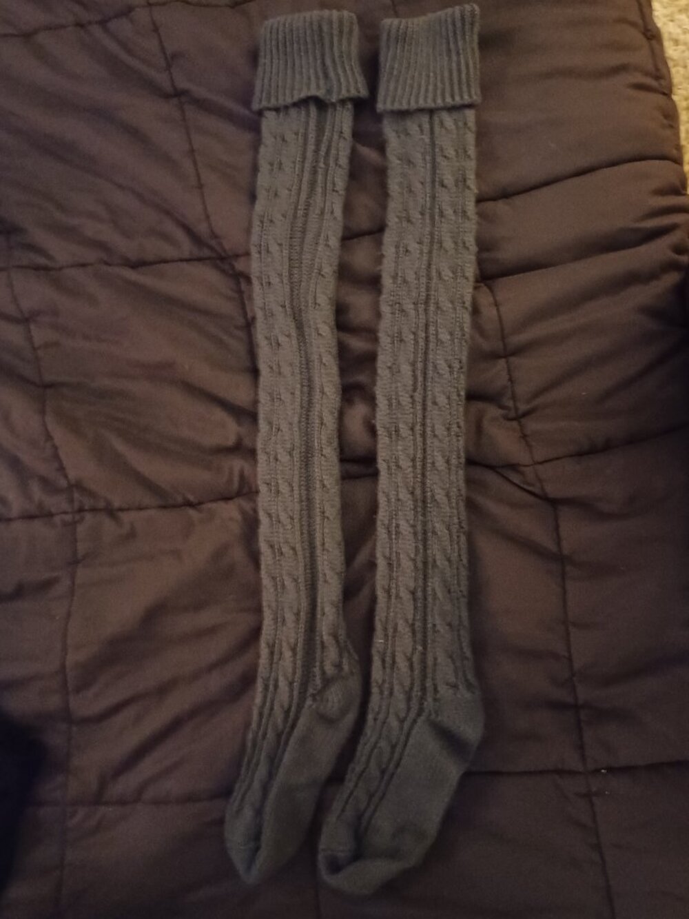 Thigh high knit socks